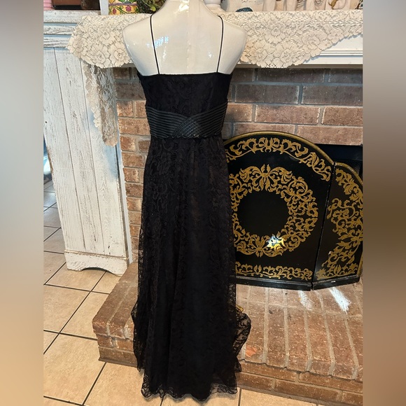 Jerome Rebrode Ralph Lauren Purple Label Black Lace Cocktail Maxi Dress Formal 8 - Picture 8 of 13